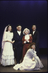 Actors (L-R) Lori Wilner, Robert Abelson, Mina Bern, Bruce Adler & Eleanor Reissa in a scene fr. the Broadway musical revue "Those Were the Days." (New York)