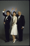 Actors (L-R) Mike Burstyn, Lori Wilner & Robert Abelson in a scene fr. the return engagement of the Broadway musical revue "Those Were the Days." (New York)