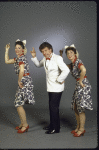 Actors (L-R) Lori Wilner, Mike Burstyn & Eleanor Reissa in a scene fr. the return engagement of the Broadway musical revue "Those Were the Days." (New York)
