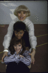 Actresses (Top-Bottom) Carol Channing, Leslie Uggams & Andrea McArdle in a publicity shot fr. the National tour of the musical revue "Jerry's Girls." (New York)