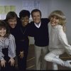 L-R) Actress Andrea McArdle, director Larry Alford, actress Leslie Uggams, composer Jerry Herman & actress Carol Channing in a publicity shot fr. the National tour of the musical revue "Jerry's Girls." (New York)