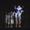 Actress Carol Channing (Top) in a scene fr. the National tour of the musical revue "Jerry's Girls." (New York)