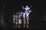 Actress Carol Channing (Top) in a scene fr. the National tour of the musical revue "Jerry's Girls." (New York)