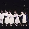 Actress Leslie Uggams (R) w. cast in a scene fr. the National tour of the musical revue "Jerry's Girls." (New York)