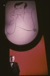 Composer Jerry Herman in a scene fr. the National tour of the musical revue "Jerry's Girls." (New York)