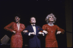 L-R) Actress Leslie Uggams, composer Jerry Herman & actress Carol Channing in a scene fr. the National tour of the musical revue "Jerry's Girls." (New York)