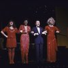 2L-2R) Actresses Andrea McArdle & Leslie Uggams, composer Jerry Herman & actress Carol Channing in a scene fr. the National tour of the musical revue "Jerry's Girls." (New York)