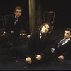 Actors Kevin Kline (C) & Randle Mell (R) w. cast member in a scene fr. the New York Shakespeare Festival production of the play "Hamlet." (New York)