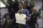 Actors (L-R) William Duff-Griffin, F. Murray Abraham, James Lancaster and Peter MacNicol in a scene from the New York Shakespeare Festival production of the play "Twelfth Night" at the Delacorte Theater in Central Park. (New York)