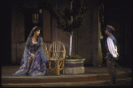 Actresses (L-R) Kathleen Layman and Kim Greist in a scene from the New York Shakespeare Festival production of the play "Twelfth Night" at the Delacorte Theater in Central Park. (New York)