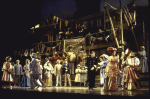 Actor John McMartin (RC, in black) w. cast in a scene fr. the revival of the Broadway musical "Showboat." (New York)