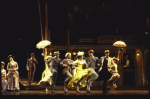 Actress Dorothy Stanley (C) w. cast in a scene fr. the revival of the Broadway musical "Showboat." (New York)
