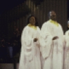 Actors (L-R) Gwen Stewart, Carl Hall, Queen Esther Marrow, Lynette G. DuPre & Doug Eskew in a scene fr. the Broadway  musical "Truly Blessed." (New York)