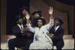 Actors (L-R) Carl Hall, Gwen Stewart, Lynette G. DuPre' , Doug Eskew w. Queen Esther Marrow (fr.)  in a scene fr. the Broadway musical "Truly Blessed." (New York)