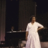 Musical Conductor Aaron Graves (seated at piano, far L.) w. actors (L-R) Queen Esther Marrow, Gwen Stewart & Doug Eskew in a scene fr. the Broadway musical "Truly Blessed." (New York)