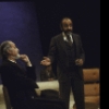 Actors (L-R) Roger DeKoven & George Morfogen in a scene fr. the Chelsea Theater Center's production of the play "Biography: A Game." (New York)