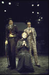Actors (L-R) Tony Azito, Meryl Streep & Christopher Lloyd in a scene fr. the Broadway production of the Chelsea Theater Center's production of the musical "Happy End." (New York)