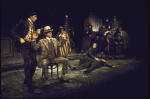 Actors (L-2L) Tony Azito & Christopher Lloyd in a scene fr. the Broadway production of the Chelsea Theater Center's production of the musical "Happy End." (New York)