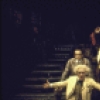 Actors (L-R) Christopher Lloyd (rear), Robert Weil, Benjamin Rayson, Raymond J. Barry & John A. Coe in a scene fr. the Broadway production of the Chelsea Theater Center's production of the musical "Happy End." (New York)
