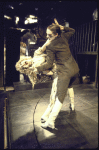 Actresses (L-R) Lin Shaye & Glenn Close in a scene fr. the Chelsea Theater Center production of the play "The Crazy Locomotive." (New York)