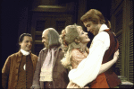 Actors (L-R) William Daniels, Howard Da Silva, Betty Buckley & John Fink in a scene fr. the replacement cast of the Broadway musical "1776." (New York)