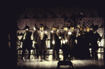 Cast in a scene from the New York Shakespeare Festival production of the play "Richard II." (New York)