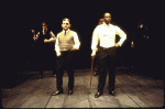 Actors (fr., L-R) Sam Tsoutsouvas & Andre Braugher w. cast members in a scene from the New York Shakespeare Festival production of the play "Richard II." (New York)