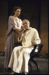 Actors Harriet Harris & John McMartin in a scene fr. the New York Shakespeare Festival production of the play "Julius Caesar." (New York)