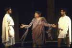 Actor Joseph Costa (C) w. cast members in a scene fr. the New York Shakespeare Festival production of the play "Julius Caesar." (New York)