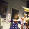 Cast in a scene fr. the Off-Broadway play "The Vampires." (New York)
