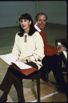 (L-R) Book writer/lyricist Judith Viorst and composer Shelly Markham in a publicity shot for John Drew Theatre production of musical "Happy Birthday...And Other Humiliations." (New York)