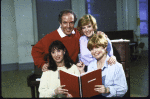 (Clockwise fr. L) Composer Shelly Markham, actresses Cady McClain & Bonnie Franklin, & book writer/lyricist Judith Viorst in a publicity shot for John Drew Theatre production of musical "Happy Birthday...And Other Humiliations." (New York)