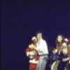 Actors (front, L_R) James Naughton, Joanna Gleason, Ilene Graff and Lenny Baker being accompanied by musicians (back, L-R) Michael Mark, Joseph Saulter, John Miller and Ken Bichel in a scene from the Broadway musical "I Love My Wife." (New York)