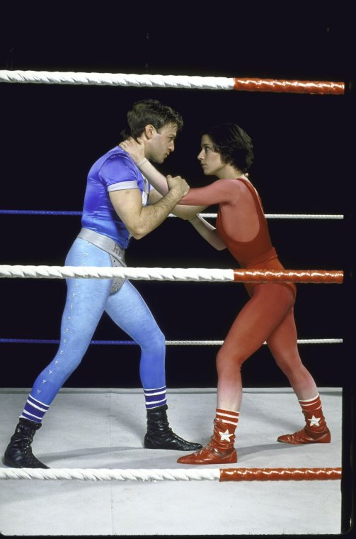 Actors Caitlin Clarke & Scott Renderer in a scene fr. the Broadway play ...