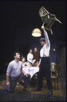 Actors (fr., L-R) Tony Lo Bianco & Alan Feinstein w. (back, L-R) Rose Gregorio, Saundra Santiago & James Hayden in a scene fr. the Broadway production of the play "A View From The Bridge." (New York)