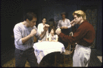 Actors (fr., L-R) Tony Lo Bianco & James Hayden w. (back, L-R) Saundra Santiago, Rose Gregorio & Alan Feinstein in a scene fr. the Broadway production of the play "A View From The Bridge." (New York)