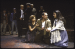 Actors (fr., L-R) Rose Gregorio, Tony Lo Bianco & Saundra Santiago w. cast members in a scene fr. the Broadway production of the play "A View From The Bridge." (New York)