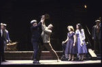 Actors (L,3L-3R) James Hayden, Alan Feinstein, Tony Lo Bianco, Rose Gregorio & Saundra Santiago w. cast members in a scene fr. the Broadway production of the play "A View From The Bridge." (New York)