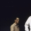 Actor Paul Hipp as Buddy Holly w. cast member in a scene fr. the Broadway musical "Buddy." (New York)