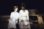 Actresses (L-R) Margaret Whitton and Tonya Pinkins in a scene from the New York Shakespeare Festival production of the play "The Merry Wives of Windsor" at the Delacorte Theatre in Central Park (New York)