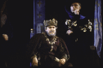 Actors (L-R) George Guidall & Richard Backus in a scene fr. the New York Shakespeare Festival production of the play "Henry V" at the Delacorte Theatre in Central Park. (New York)