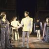 Actors (L-4L) Vivienne Argent, Mary Elizabeth Mastrantonio, George N. Martin  & Kevin Kline w. cast members in a scene fr. the New York Shakespeare Festival production of the play "Henry V" at the Delacorte Theatre in Central Park. (New York)