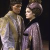 Actors Kevin Kline & Mary Elizabeth Mastrantonio in a scene fr. the New York Shakespeare Festival production of the play "Henry V" at the Delacorte Theatre in Central Park. (New York)