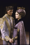 Actors Kevin Kline & Mary Elizabeth Mastrantonio in a scene fr. the New York Shakespeare Festival production of the play "Henry V" at the Delacorte Theatre in Central Park. (New York)