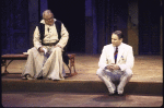 Actors (L-R) John MacKay & Kevin Kline  in a scene fr. the New York Shakespeare Festival production of the play "Measure For Measure" at the Delacorte Theatre in Central Park. (New York)