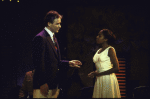 Actors Kevin Kline & Lisa Gay Hamilton in a scene fr. the New York Shakespeare Festival production of the play "Measure For Measure" at the Delacorte Theatre in Central Park. (New York)