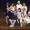 Director Mike Nichols (top L) and playwright David Rabe (top 3L) w. cast in company shot of Broadway play "Hurlyburly." (New York)