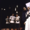 Actors (C) Denzel Washington and Sharon Washington with cast members in a scene from the New York Shakespeare Festival production of the play "Richard III" at the Delacorte Theatre in Central Park (New York)