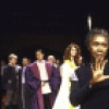 Actresses Mary Alice (front) and Nancy Palk (back) with cast members in a scene from the New York Shakespeare Festival production of the play "Richard III" at the Delacorte Theatre in Central Park (New York)