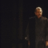Actors (L-R) Ben Hammer and Reese Madigan in a scene from the New York Shakespeare Festival production of the play "Richard III" at the Delacorte Theatre in Central Park (New York)